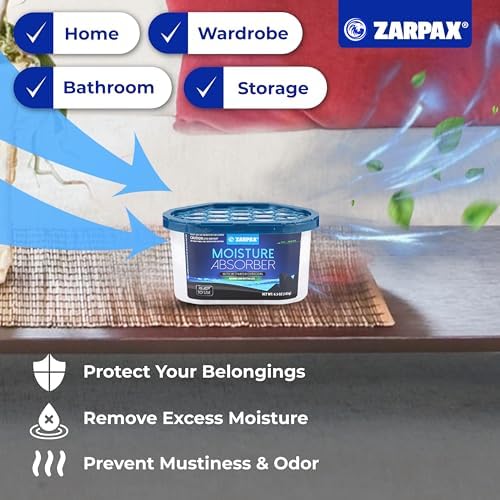 ZARPAX Moisture Absorber Activated Charcoal 6.5 oz - Set of 15