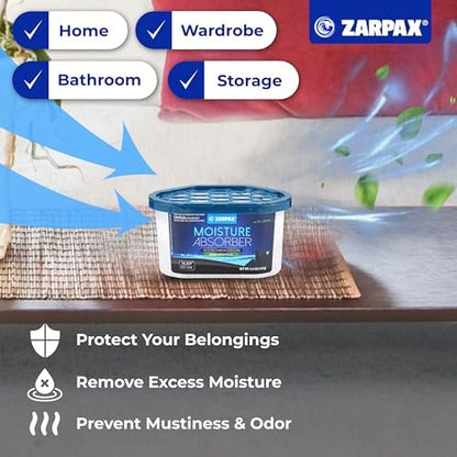ZARPAX Moisture Absorber Activated Charcoal 6.5 oz - Set of 6