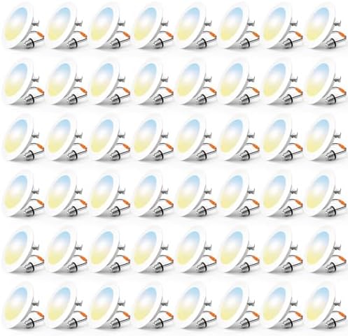 FREELICHT 48 Pack Retrofit LED Recessed Lighting 4 Inch, 5CCT, White