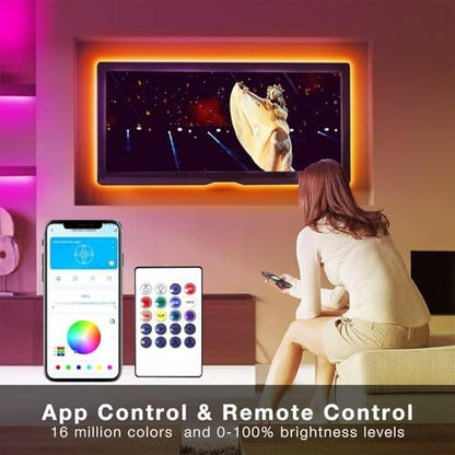 DAYBETTER Smart WiFi Led Lights, 50 FT RGB Led Strip Lights Compatible with Alexa and Google Assistant, App Voice Remote Control LED Strip Lighting for Bedroom Room Decor
