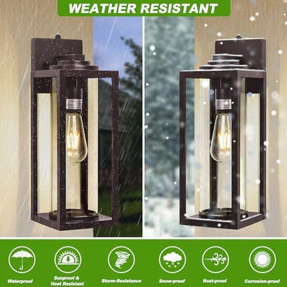 FILIYANO Large Dusk to Dawn Outdoor Wall Lights, Oil Rubbed Bronze, 2 Pack