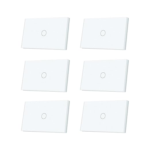 WiFi Smart Light Switch,1-Button,4.65 X 2.83 X 1.34 Inches,2.4GHz Wi-Fi Touch Switch,Neutral Wire Required,Work with Smart Life/Tuya App and Alexa,White