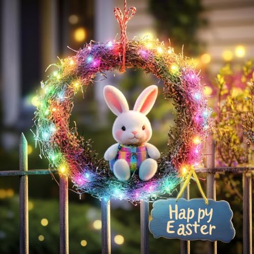 Dazzle Bright 300 LED Easter String Lights, 100 FT Colorful Connectable Waterproof String Lights Clear Wire with 8 Modes, Easter Decorations for Indoor Outdoor Party Yard Garden (Pastel)