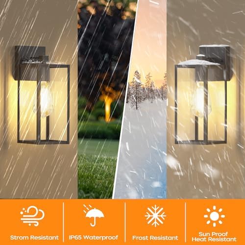 WIHTU 13in Outdoor Porch Light Wall Mount, Exterior Lighting Fixture