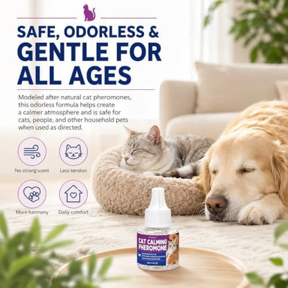Timer Display Cat Calming Pheromone Diffuser, Daily Auto-On