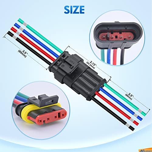 Nilight 10 Pack 4Pin Electrical Wire Connectors Male and Female Plug Socket | Quick Disconnect Waterproof Harness Terminals for Automotive Cars Trucks Motorcycles Scooters