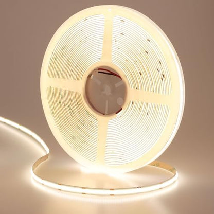 49.2ft/15M 24V COB LED Strip Light Natural White 4000K CRI 93+ 11000lm