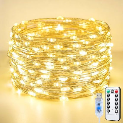 JMEXSUSS 300 LED Fairy Lights Plug in, 66FT USB String Lights for Classroom