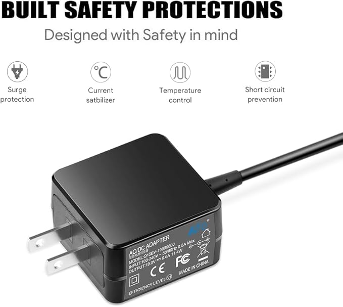 KFD 19V AC DC Adapter for Shark Ion Robot Vacuum RV700 RV720 RV750 Ecovacs Deebot DN622 N79S DN79 Charger Eufy HomeVac H30 Pure Clean/Coredy/Lefant M210 Honiture G20 INSE E6 Robotic Power Supply Cord