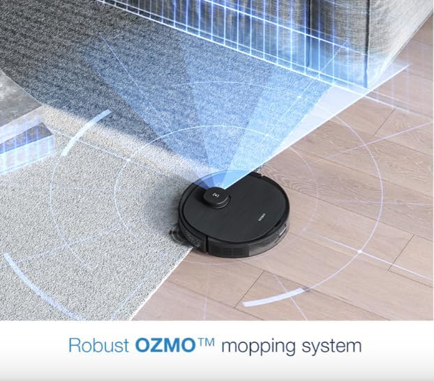 ECOVACS ROBOTICS - DEEBOT T8 AIVI Vacuum & Mop Robot with Advanced Laser Mapping and AI Object Recognition & Avoidance - Black(Renewed)