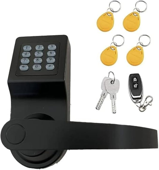Colosus Electronic Trusted Digital Keyless Door Lock, Keypad – Smartcode Security, Grant & Control Access for Home, Office (Black - 4 Key Fobs)