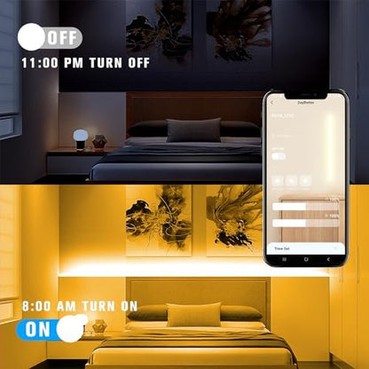 DAYBETTER COB LED Strip Lights,LED Lights for Bedroom 32.8ft,Warm White
