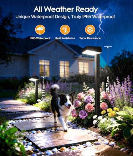 ELECLINK Solar Pathway Lights Outdoor, 12 Pack Garden Lights Solar Powered Path Light with Focused Beam Lens, 2 Light Modes Waterproof Outdoor Solar Light for Yard Driveway Walkway Landscape