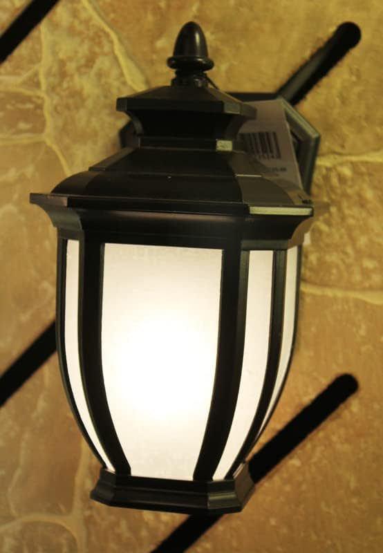 Kichler Salisbury 10.25" 1 Light Outdoor Wall Light with White Linen Glass in Black
