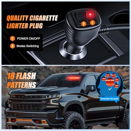 Nilight 8LED Red Traffic Advisor Strobe Light Bar Hazard Safety