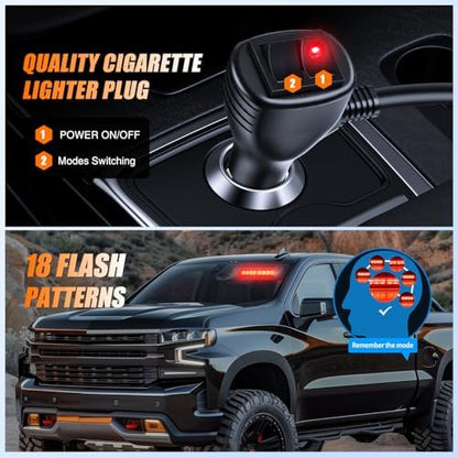 Nilight 8LED Red Traffic Advisor Strobe Light Bar Hazard Safety