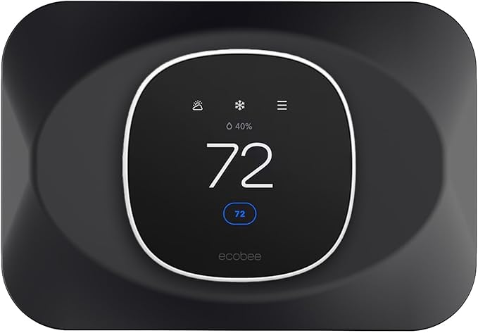 Wall Plate Cover Compatible with Ecobee Smart Thermostat Essential, Practical Ecobee Thermostat Trim Kit, Programmable WiFi Thermostat Accessory (Black Magic) (Black)