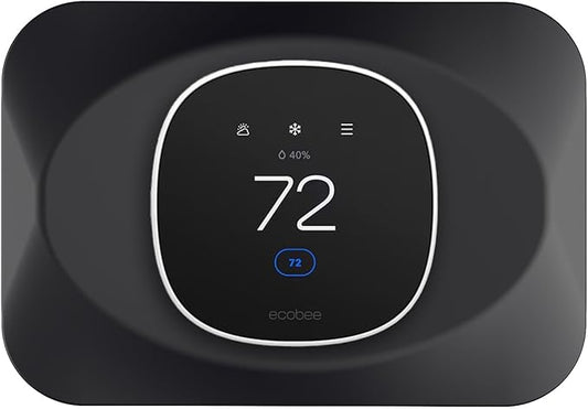 Wall Plate Cover Compatible with Ecobee Smart Thermostat Essential, Practical Ecobee Thermostat Trim Kit, Programmable WiFi Thermostat Accessory (Black Magic) (Black)