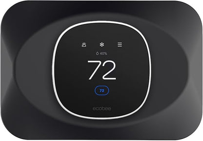 Wall Plate Cover Compatible with Ecobee Smart Thermostat Essential, Practical Ecobee Thermostat Trim Kit, Programmable WiFi Thermostat Accessory (Blcak)