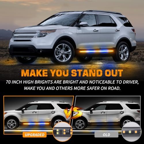 XRIDONSEN 2PCS 60 inch Running Board Strobe Lights Truck Emergency Lights