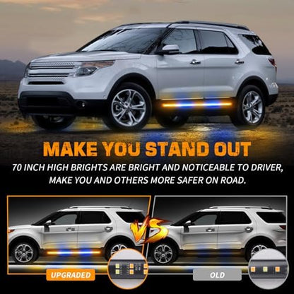 XRIDONSEN 2PCS 60 inch Running Board Strobe Lights Truck Emergency Lights