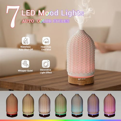VICTORIA AROMA Ultrasonic Essential Oil Diffuser 100ML 3D Printing Ceramic