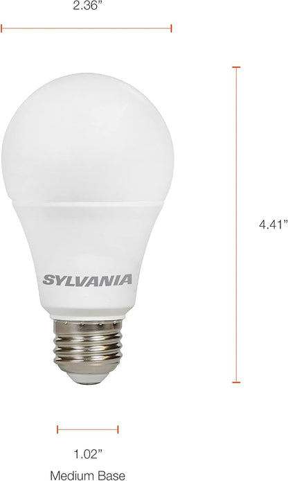 Sylvania Ultra LED A19 Light Bulb, 75W Equivalent, Efficient 12W, 13 Year, Dimmable, 1100 Lumens, 2700K, Soft White - 8 Pack (41957)