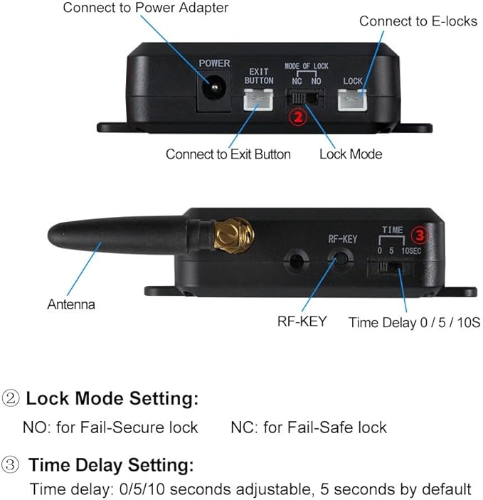 YiToo WiFi Tuya Access Control Electric Drop Bolt Door Lock Kit System Gate Remote Control Opener Smartphone APP Control