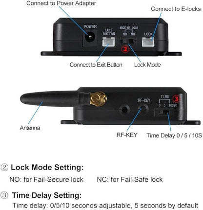 YiToo WiFi Tuya Access Control Electric Drop Bolt Door Lock Kit System Gate Remote Control Opener Smartphone APP Control