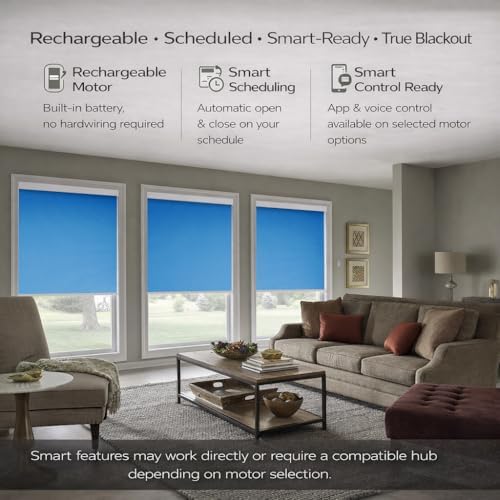 ZSHINE Motorized Blackout Roller Shades Remote Control Rechargeable(82010w)