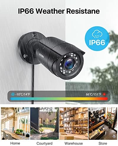 ZOSI 16CH Home Security Camera System with 2TB HDD, 8-Pack 1080P Cameras