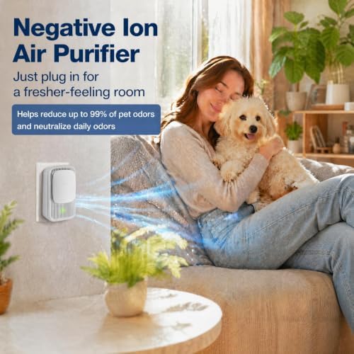 Plug In Air Ionizers - Quiet Negative Ion Small Air Purifier 2 Pack