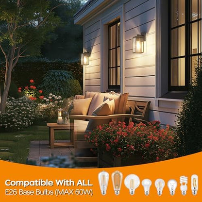 WIHTU 2Pack Outdoor Front Porch Light, Exterior Lighting Fixture Wall Mount