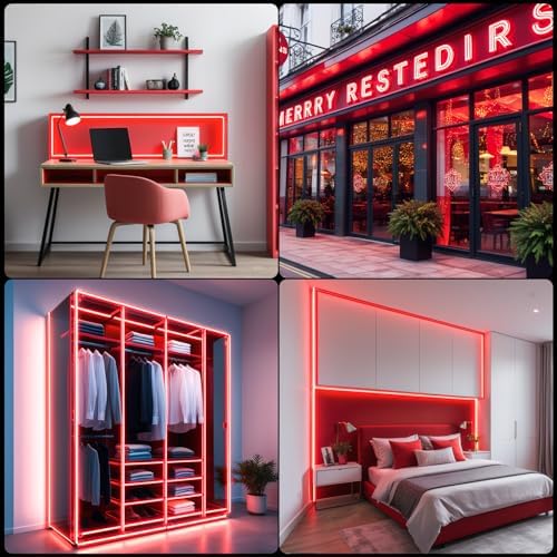 iNextStation 16.4FT 12V LED Strip Lights Red Neon LED Rope Lights (No Plug)
