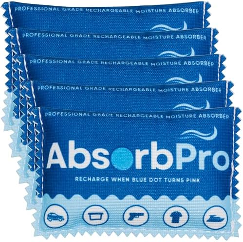 Absorb Pro Rechargeable Dehumidifier Bags 5-Pack, 100g Silica Gel