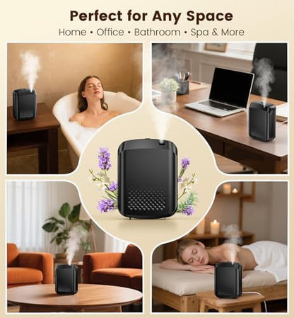 Waterless Essential Oil Diffuser 3000 Sq.Ft Coverage for Large Home Hotel Office, 400ml Cold Air Scent Machine for Aromathrapy, Bluetooth App Control, Quiet Aroma Diffuser Wall Amount Christmas Gift