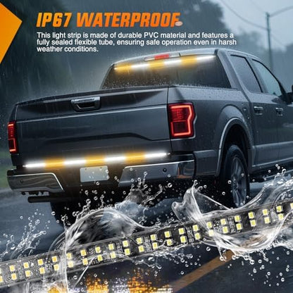 Nilight 60 Inch 360 LED Tailgate Strobe Light Strip Amber White