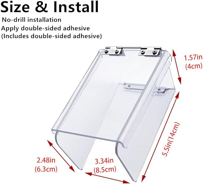 Weatherproof Flip-Cover for Smart Door Locks & Keypads - Universal Rain Shield for Access Control Keypads, Door Phones, and Intercom Systems (Y140 - Flip lid)
