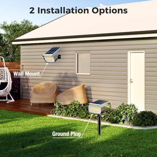 nipify Solar Spot Lights Outdoor, Solar Powered Waterproof Spotlight