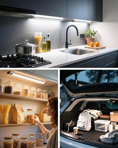 17.5inch Under Cabinet Lighting, 4500Mah Motion Sensor Light Indoor, 1 Pack