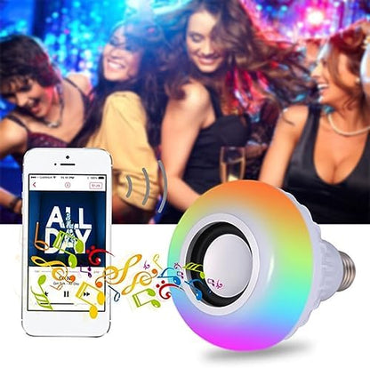 Garosa LED Color Changing Light Bulb with Bluetooth Speaker, 12W E27 RGB Smart Bulb Remote Control for Living Room Bedroom Bathroom Closet Decor