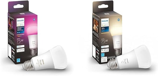 Philips Hue White and Color Ambiance Smart LED Light Bulbs (2 Bulbs)