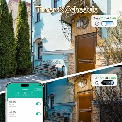 NineLeaf Slim WiFi Smart Plug w Switch, Remote App Control, 15A/1500W, Compatible with Alexa/Google Home via Tuya, Compact Design Control Anywhere,Timer/Schedule, TUV FCC, 2.4G Only(2Remotes 3Outlets)
