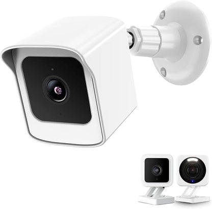 PEF Mount for All-New Wyze Cam V4 and V3, Weatherproof Protective Cover and 360 Degree Adjustable Wall Mount Solid Housing for Wyze V4 and V3 Outdoor Indoor Smart Home Camera System (White, 1 Pack)