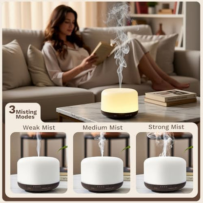 Essential Oil Diffuser, Ultrasonic Humidifier with LED Light