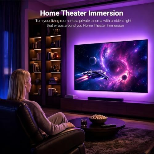 LED Lights for TV,RGB TV Backlight Behind,13.1 ft LED Lights for 45-60 Inch TVs,Music Sync Bluetooth APP & Remote Control USB Powered,Strip Lights for Bedroom,Xmas, Home Décor