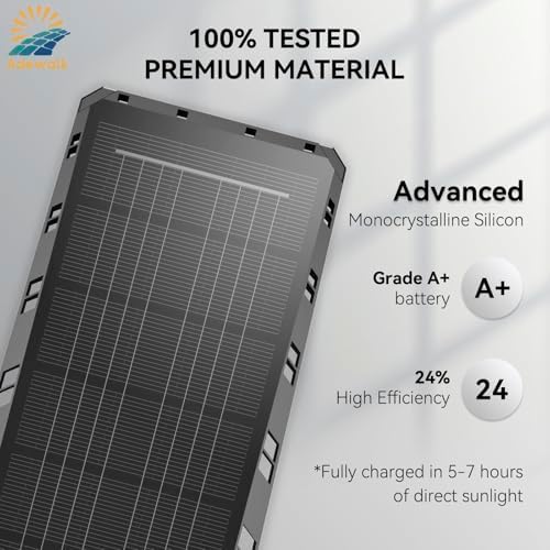 Adewalk 5000W Solar Lights Outdoor - 7000K LED Solar Street Lights Outdoor with Motion Sensor and Remote Control, IP66 Waterproof, Dusk to Dawn for Yard, Patio, 2 Pack