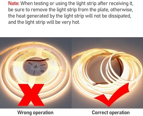 49.2ft/15M 24V COB LED Strip Light Warm White 3000K 5760LEDs 11000lm