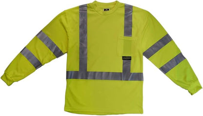 Radians ST21-3PGS-2X Class 3 Max-Dri Moisture Wicking Mesh Long Sleeve Safety T-Shirt, 2X-Large, Green