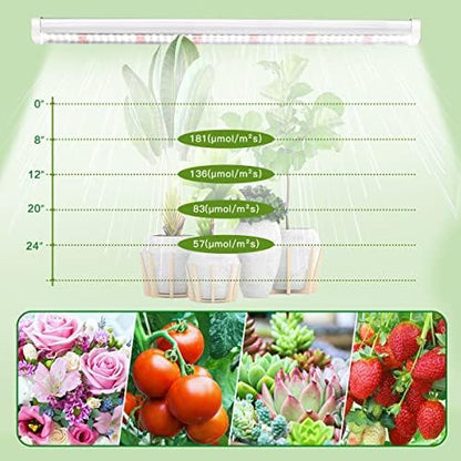 GYTF T5 LED Grow Lights, 1.4Ft 5000K Full Spectrum White Grow Lights for Indoor Plants Strip, Greenhouse Succulent Seed Starting, End-to-End Design